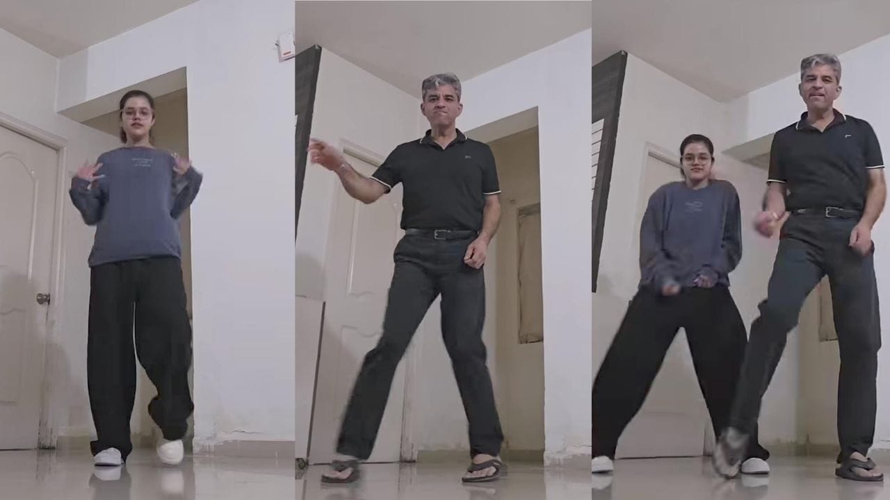 ವಿಡಿಯೋ: ಮಗಳ ರೀಲ್ಸ್ ನಡುವೆ ಎಂಟ್ರಿ ಕೊಟ್ಟ ತಂದೆಯ ಚಿಂದಿ ಮೂನ್ ವಾಕ್ ಸ್ಟೆಪ್ 