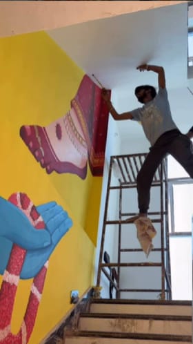 ಗೋಡೆಯ ಮೇಲೆ ಅರಳಿದ ಕಲಾವಿದನ ಕೈಚಳಕ ಅದ್ಭುತ.!