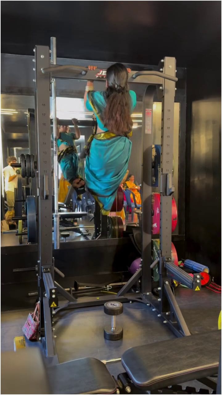 ಸೀರೆ ಉಟ್ಟು ಅನುಪಮಾ ಗೌಡ ವರ್ಕೌಟ್