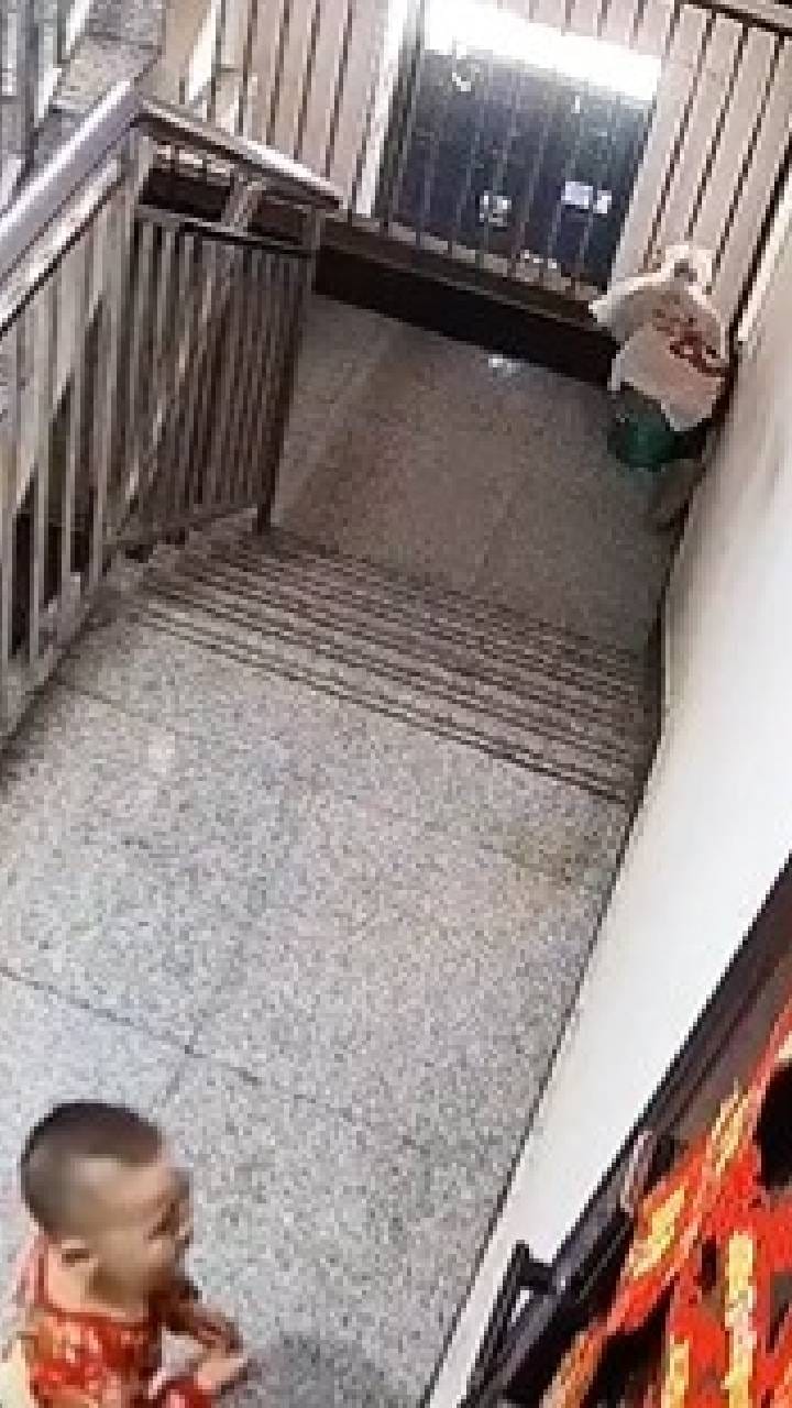 ಮನೆಯಿಂದ ಹೇಗೋ ಹೊರಗೆ ಬಂದ ಮಗು ಒಳಗೆ ಹೋಗಲು ಸರ್ಕಸ್