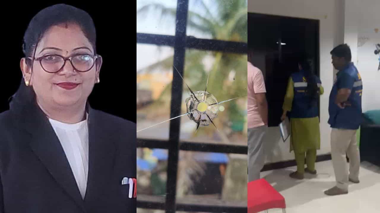 ಬೆಳಗಾವಿಯಲ್ಲಿ ಮಧ್ಯರಾತ್ರಿ ವಕೀಲೆಯ ಮನೆ ಮೇಲೆ ಗುಂಡಿನ ದಾಳಿ; ರೂಮ್ನಲ್ಲಿ ಓದುತ್ತಿದ್ದ ಪುತ್ರಿ ಕೂದಲೆಳೆ ಅಂತರದಲ್ಲಿ ಪಾರು! ಬೆಳಗಾವಿಯಲ್ಲಿ ಮಧ್ಯರಾತ್ರಿ ವಕೀಲೆಯ ಮನೆ ಮೇಲೆ ಗುಂಡಿನ ದಾಳಿ; ರೂಮ್ನಲ್ಲಿ ಓದುತ್ತಿದ್ದ ಪುತ್ರಿ ಕೂದಲೆಳೆ ಅಂತರದಲ್ಲಿ ಪಾರು!