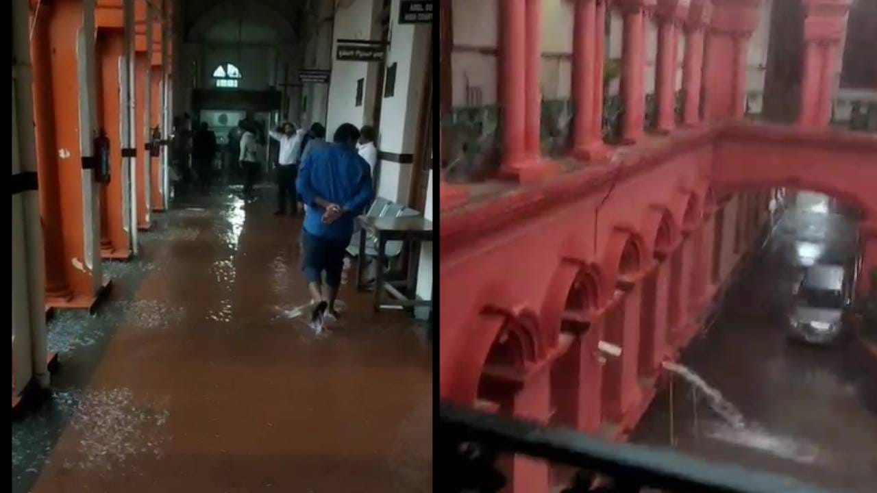 ಮಳೆಯಿಂದಾಗಿ ಸಿಟಿ ಸಿವಿಲ್ ಕೋರ್ಟ್ ಕ್ಯಾಂಟೀನ್ ಜಲಾವೃತಗೊಂಡಿತ್ತು. ಕ್ಯಾಂಟೀನ್​ನಲ್ಲೇ ಲಾಕ್ ಆಗಿ ವಕೀಲರು ಪರದಾಡಿದರು. 
