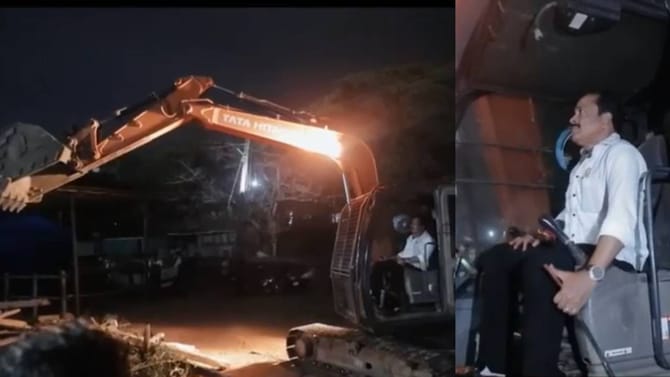 ಜೆಸಿಬಿಯಿಂದ ಕಟ್ಟಡಗಳ ನೆಲಸಮ: ಬುಲ್ಡೋಜರ್ ಬಾಬಾ ಆದ ಕಾಂಗ್ರೆಸ್ ಶಾಸಕ