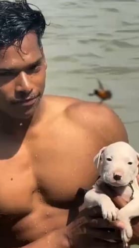 ಪಾಪ ತೊಳೆಯಲು ಗಂಗಾ ನದಿ ನೀರಿನಲ್ಲಿ ನಾಯಿ ಮರಿಯನ್ನು ಮುಳುಗಿಸಿದ ಯುವಕ!