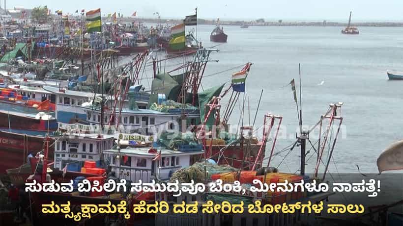 ಮೀನುಗಾರಿಕೆಗೆ ತಟ್ಟಿದ ತಾಪಮಾನ ಬಿಸಿ: ಮತ್ಸ್ಯಕ್ಷಾಮ, ಮೀನುಗಾರಿಕೆ ಸ್ಥಗಿತಗೊಳಿಸಿ ದಡ ಸೇರಿದ ಸಾವಿರಾರು ಬೋಟ್ಗಳು!