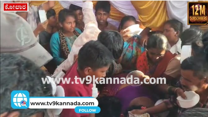 ಬಿರು ಬಿಸಿಲಲ್ಲೂ ಬಿರಿಯಾನಿ, ಸೀರೆಗಾಗಿ ಮುಗ್ಗಿಬಿದ್ದ ಜನ