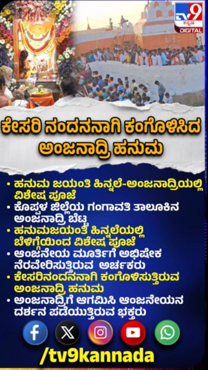 ಕೇಸರಿ ಮಯವಾದ ಅಂಜನಾದ್ರಿ ಬೆಟ್ಟ