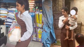 ಬಡ ಕುಟುಂಬಗಳಿಗೆ ದಿನಸಿ ದಾನ ಮಾಡಿದ ಬಿಗ್​ಬಾಸ್ ಜಾನ್ಹವಿ: ವಿಡಿಯೋ