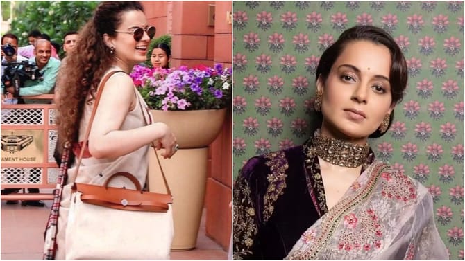 ಗೋವಿನ ಚರ್ಮದ ಬ್ಯಾಗ್ ಹಿಡಿದು ಬಂದ್ರಾ ಕಂಗನಾ? ಶುರುವಾಗಿದೆ ಚರ್ಚೆ