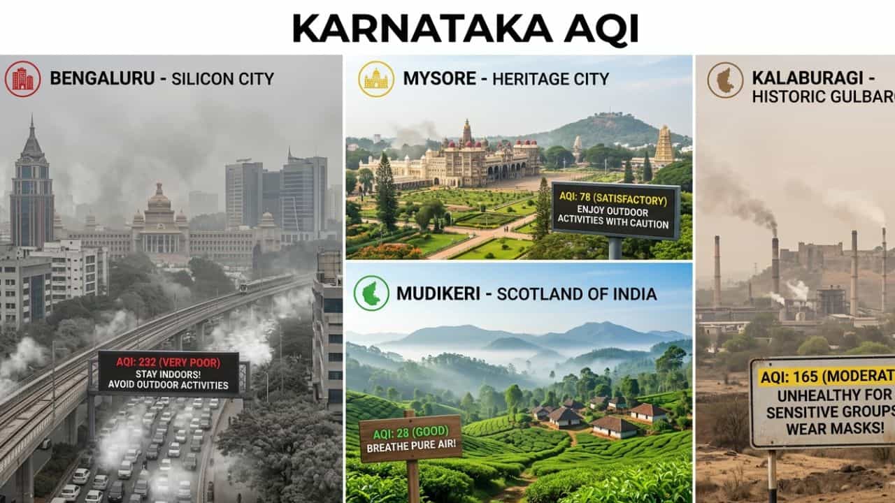 ನಿಮ್ಮ ನಗರದ ಗಾಳಿ ಎಷ್ಟು ಶುದ್ಧವಾಗಿದೆ? ಬೆಂಗಳೂರು, ಮೈಸೂರು, ಹುಬ್ಬಳ್ಳಿಯ ಇಂದಿನ ವಾಯು ಗುಣಮಟ್ಟ ಹೇಗಿದೆ?