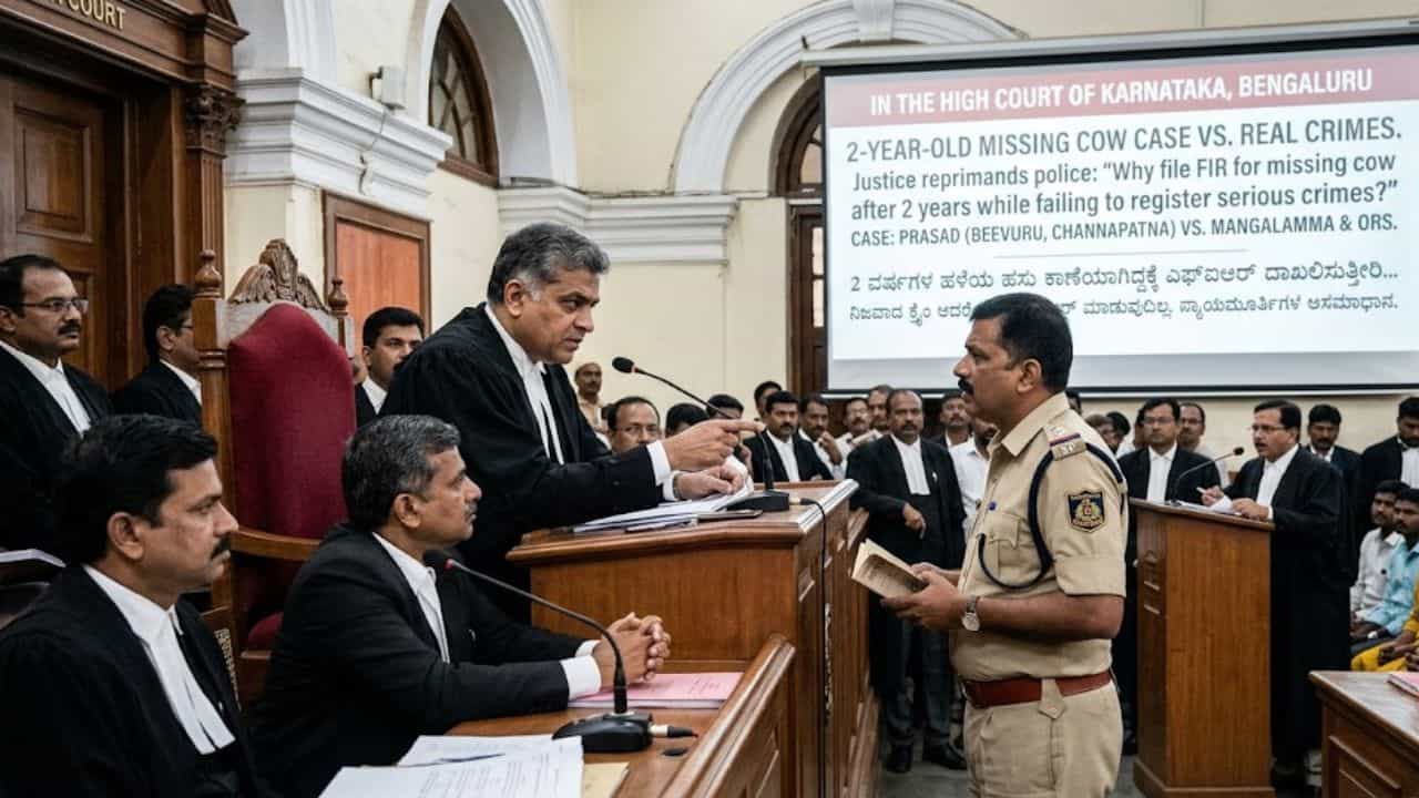 ನೈಜ ಕ್ರೈಂಗೆ ಎಫ್‌ಐಆರ್ ಮಾಡಲ್ಲ, 2 ವರ್ಷಗಳ ಹಳೆಯ ಹಸು ನಾಪತ್ತೆ ಕೇಸ್‌ಗೆ ತರಾತುರಿ ಮಾಡ್ತೀರಾ? ಪೊಲೀಸರಿಗೆ ಹೈಕೋರ್ಟ್ ತರಾಟೆ