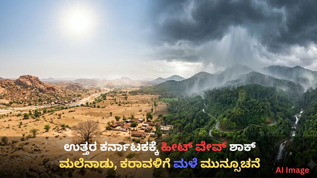 ಕರ್ನಾಟಕ ಹವಾಮಾನ: ಉತ್ತರ ಒಳನಾಡಿನಲ್ಲಿ ಕೆಂಡದಂಥಾ ಬಿಸಿಲು, ದಕ್ಷಿಣದ ಈ ಜಿಲ್ಲೆಗಳಲ್ಲಿ ಮಳೆಯಾಗುವ ಸಾಧ್ಯತೆಯಿದೆ