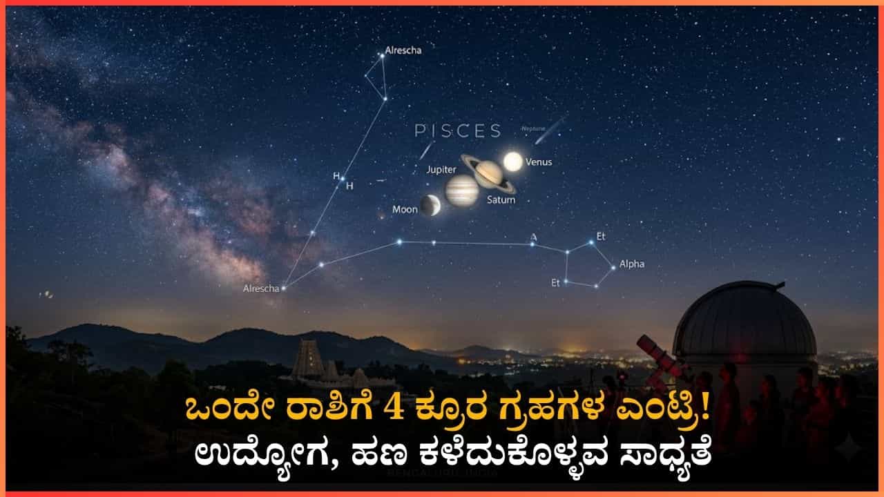 ಒಂದೇ ರಾಶಿಗೆ 4 ಕ್ರೂರ ಗ್ರಹಗಳ ಎಂಟ್ರಿ!: ಉದ್ಯೋಗ, ಹಣ ಕಳೆದುಕೊಳ್ಳವ ಸಾಧ್ಯತೆ, ಆದರೆ ಒಂದು ಸಮಾಧಾನ
