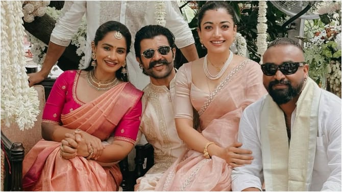 ಪತಿ ವಿಜಯ್ ತೊಡೆಯಮೇಲೆ ಕುಳಿತು ಪೋಸ್ ಕೊಟ್ಟ ರಶ್ಮಿಕಾ ಮಂದಣ್ಣ