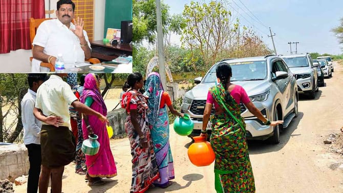 ಖಾಲಿ ಕೊಡ ಹಿಡಿದು ಸಚಿವ ತಂಗಡಗಿ ಕಾರಿಗೆ ಮುತ್ತಿಗೆ ಹಾಕಿದ ಮಹಿಳೆಯರು