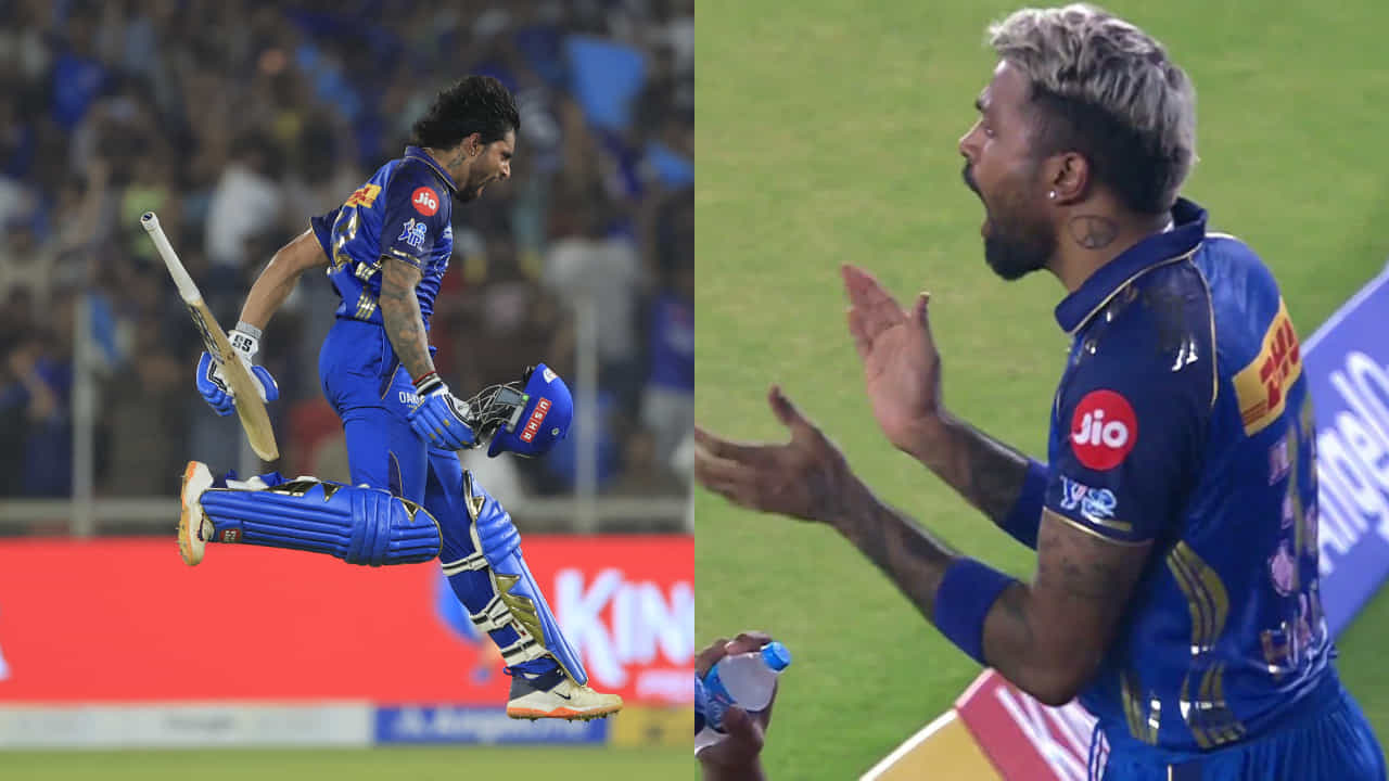 GT vs MI: ತಿಲಕ್ ವರ್ಮಾ ಶತಕ ಬಾರಿಸುತ್ತಿದ್ದಂತೆ ಕುಣಿದು ಕುಪ್ಪಳಿಸಿದ ಹಾರ್ದಿಕ್ GT vs MI: ತಿಲಕ್ ವರ್ಮಾ ಶತಕ ಬಾರಿಸುತ್ತಿದ್ದಂತೆ ಕುಣಿದು ಕುಪ್ಪಳಿಸಿದ ಹಾರ್ದಿಕ್