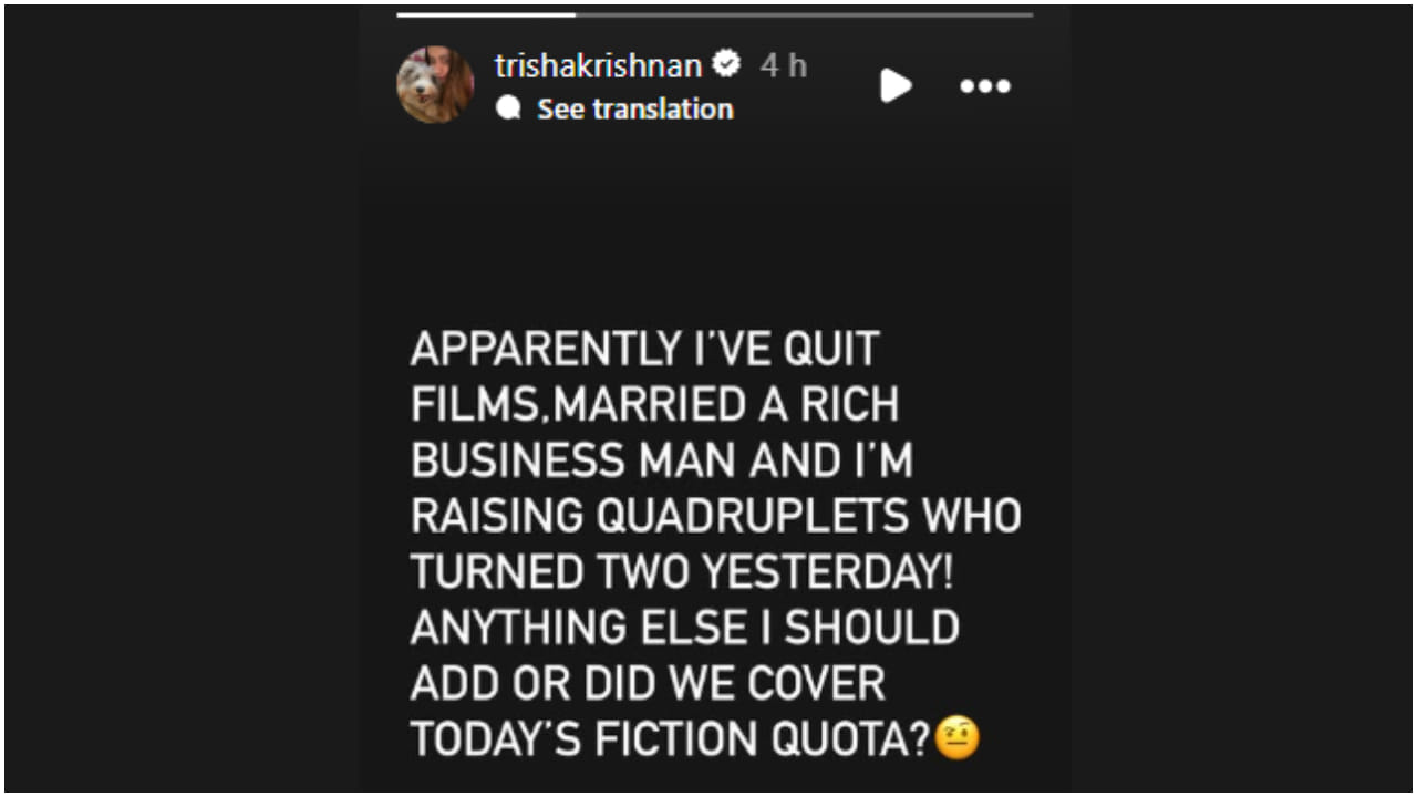 Trisha Krishnan Instagram Story
