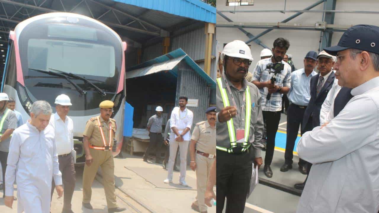 ಬೆಂಗಳೂರಿನ ಬಿಇಎಂಎಲ್​ ಘಟಕಕ್ಕೆ ಕೇಂದ್ರ ಸಚಿವ ಅಶ್ವಿನಿ ವೈಷ್ಣವ್ ಭೇಟಿ: ಮೆಟ್ರೋ ಬೋಗಿಗಳ ಪರಿಶೀಲನೆ​​​