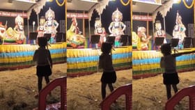 ಯಕ್ಷಗಾನ ನೋಡಲು ಬಂದ ಈ ಪುಟಾಣಿಯ ಆಸಕ್ತಿ ನೋಡಿ