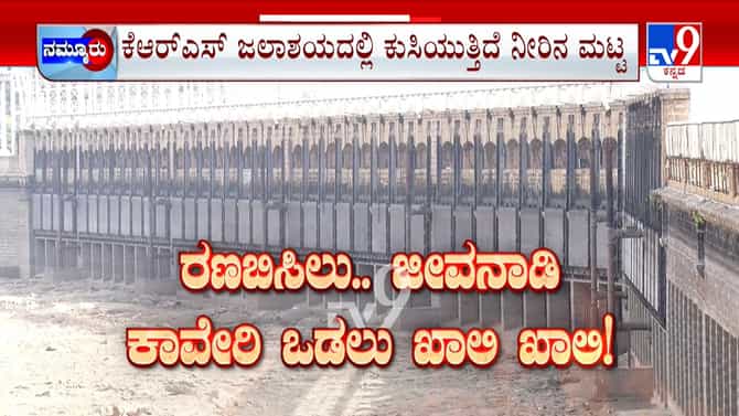 ಮಳೆ ಕೊರತೆ ಮಧ್ಯೆ ತೀವ್ರ ಬಿಸಿಲು: ಬರಿದಾಗುತ್ತಿದೆ ಜೀವನಾಡಿ ಕೆಆರ್‌ಎಸ್