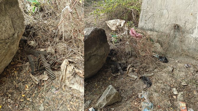 ಕೋಲಾರ ಗಡಿಯಲ್ಲಿ ಭಾರಿ ಪ್ರಮಾಣದ ಲೈವ್ ಬುಲೆಟ್ ಪತ್ತೆ