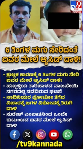 ಫೋಟೋ ತೆಗೆದಿದ್ದಕ್ಕೆ ಮಗು ಸೇರಿ ಐವರ ಮೇಲೆ ಆ್ಯಸಿಡ್ ದಾಳಿ