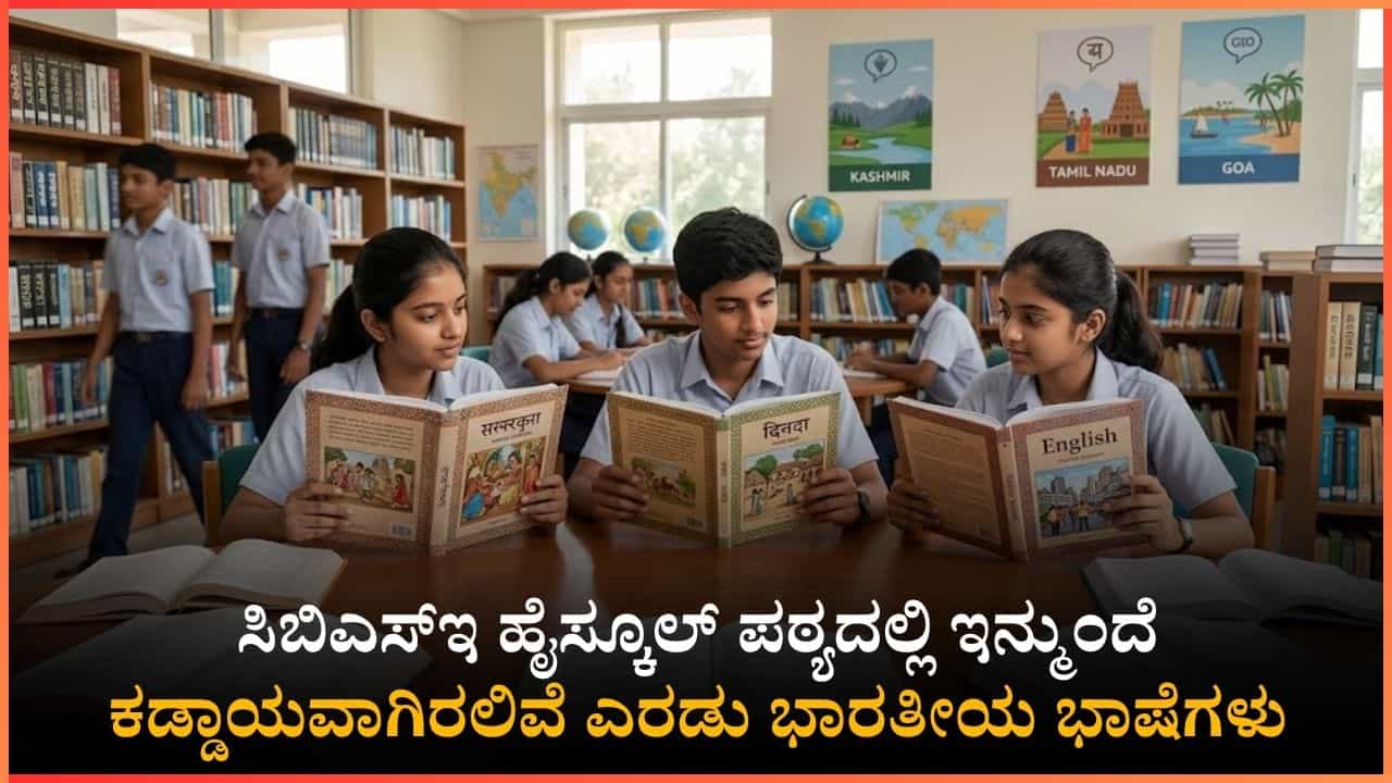 ಸಿಬಿಎಸ್‌ಇ ವಿದ್ಯಾರ್ಥಿಗಳಿಗೆ ಹೊಸ ರೂಲ್ಸ್: 9ನೇ ತರಗತಿಯಿಂದ 3 ಭಾಷೆಗಳ ಅಧ್ಯಯನ ಕಡ್ಡಾಯ; ಕನಿಷ್ಠ 2 ಭಾರತೀಯ ಭಾಷೆಗಳಿರಬೇಕು!