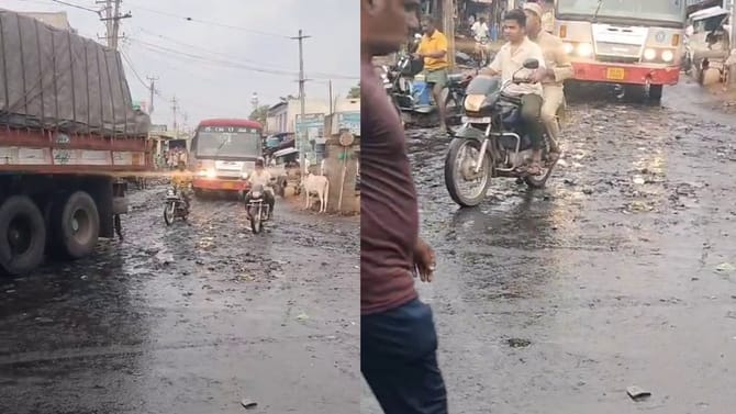 ಮಲೆ ಮಹದೇಶ್ವರ ಬೆಟ್ಟದ ರಸ್ತೆಯಲ್ಲಿ ಕೊಳಚೆ ಪ್ರವಾಹ