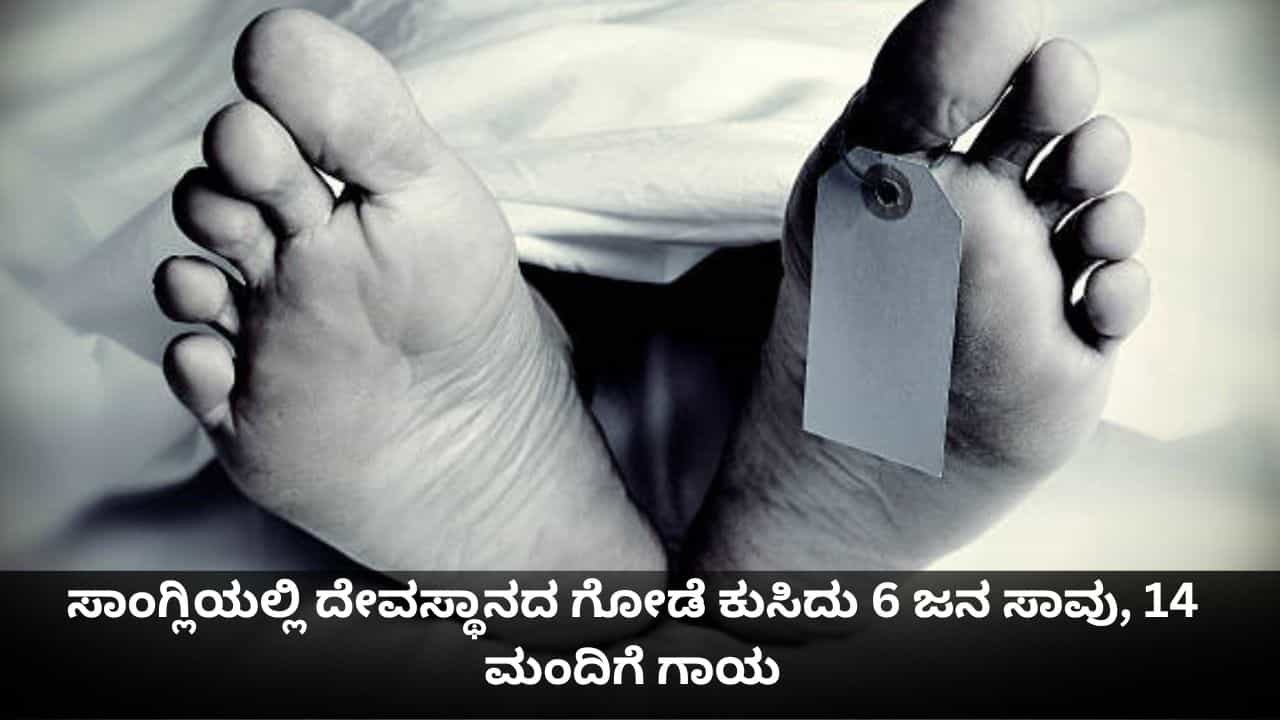ಮಹಾರಾಷ್ಟ್ರದ ಸಾಂಗ್ಲಿಯಲ್ಲಿ ದೇವಸ್ಥಾನದ ಗೋಡೆ ಕುಸಿದು 6 ಜನ ಸಾವು, 14 ಮಂದಿಗೆ ಗಾಯ ಮಹಾರಾಷ್ಟ್ರದ ಸಾಂಗ್ಲಿಯಲ್ಲಿ ದೇವಸ್ಥಾನದ ಗೋಡೆ ಕುಸಿದು 6 ಜನ ಸಾವು, 14 ಮಂದಿಗೆ ಗಾಯ