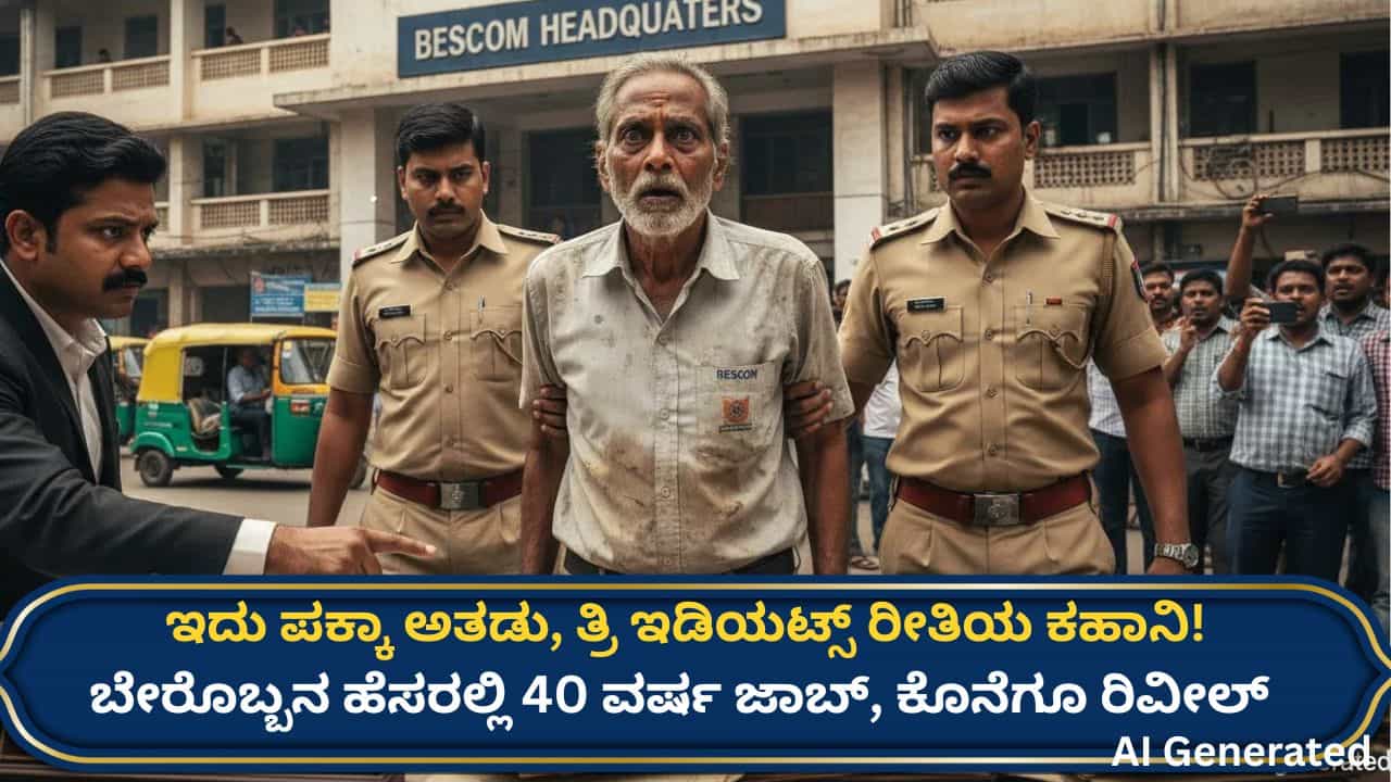 ಸಿನಿಮಾ ಕತೆಯನ್ನೂ ಮೀರಿಸುವಂತಿದೆ ಈ ರಿಯಲ್ ಸ್ಟೋರಿ: ಇನ್ನೊಬ್ಬನ ಹೆಸರಲ್ಲಿ 40 ವರ್ಷ ಬೆಸ್ಕಾಂ ಕೆಲಸ ಮಾಡಿದ ಕಿಲಾಡಿ!