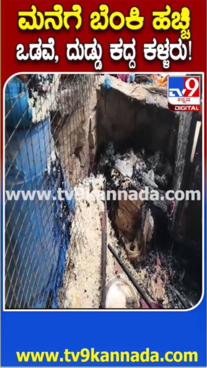 ಮನೆಗೆ ಬೆಂಕಿ ಹಚ್ಚಿ ಲಕ್ಷಾಂತರ ರೂ ಮೌಲ್ಯದ ಒಡವೆ, ನಗದು ಕಳವು