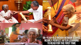 90ನೇ ವಯಸ್ಸಿನಲ್ಲಿ ಅಕ್ಷರ ಕಲಿತು, 100 ಕ್ಕೆ 98 ಅಂಕ ಪಡೆದ ಮಾದರಿ ಮಹಿಳೆ