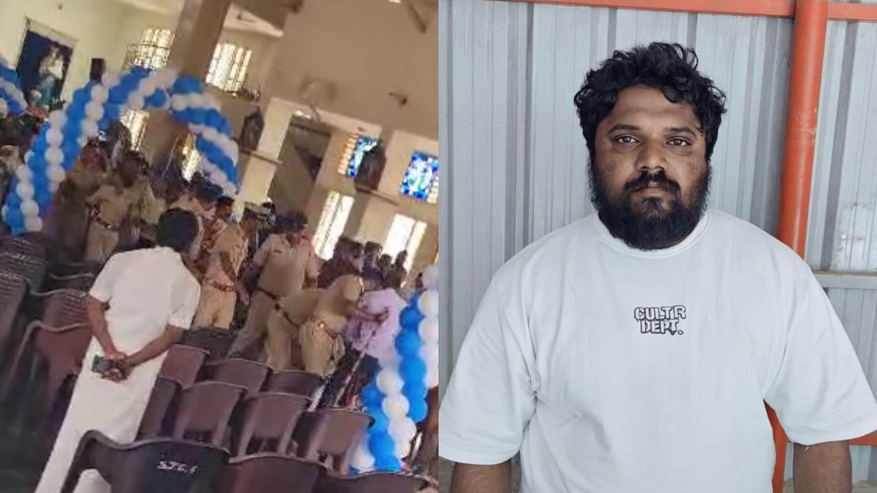 KGF police arresting rowdy sheeter Stanley from daughter's wedding hall