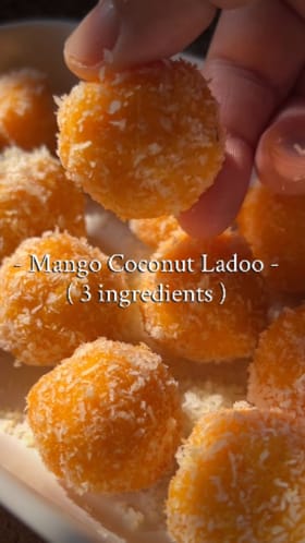 ಮಾವಿನಹಣ್ಣಿನ ತೆಂಗಿನಕಾಯಿ ಲಡ್ಡು