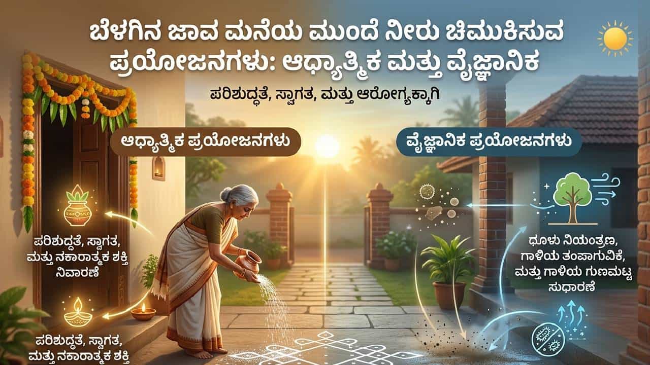Morning Ritual: ಬೆಳಗಿನ ಜಾವ ಹೊಸಿಲಿಗೆ ನೀರು ಚಿಮುಕಿಸುವುದು ಬರಿ ಸಂಪ್ರದಾಯವಲ್ಲ; ಇದರ ಹಿಂದಿದೆ ಅದ್ಭುತ ವೈಜ್ಞಾನಿಕ ರಹಸ್ಯ!