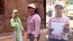 ಬಾದಾಮಿ ಐತಿಹಾಸಿಕ ದೇಗುಲದಲ್ಲಿ ಚಪ್ಪಲಿ ಧರಿಸಿ ಕೂತ ಮುಸ್ಲಿಂ ಯುವತಿ!