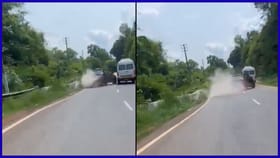 ಮಾಣ–ಮೈಸೂರು ಹೆದ್ದಾರಿಯಲ್ಲಿ ನಿಯಂತ್ರಣ ತಪ್ಪಿ ಚರಂಡಿಗೆ ಡಿಕ್ಕಿ ಹೊಡೆದ ಕಾರು