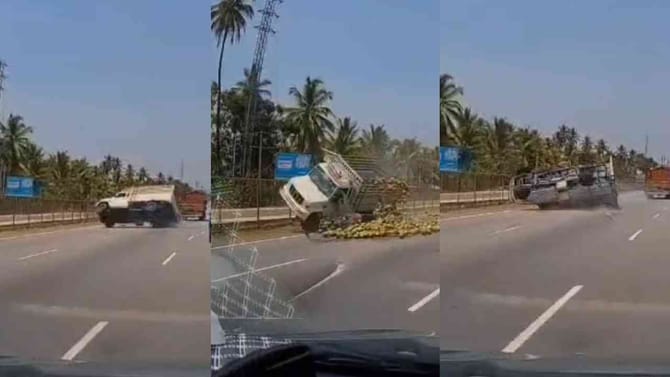 ಮೈಸೂರು ಬೆಂಗಳೂರು ಎಕ್ಸ್‌‍‌ಪ್ರೆಸ್‌ವೇನಲ್ಲಿ ವಾಹನ ಪಲ್ಟಿ, ಭಯಾನಕ ದೃಶ್ಯ!