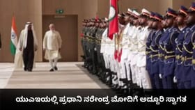 ಯುಎಇಯಲ್ಲಿ ಪ್ರಧಾನಿ ನರೇಂದ್ರ ಮೋದಿಗೆ ಅದ್ದೂರಿ ಸ್ವಾಗತ