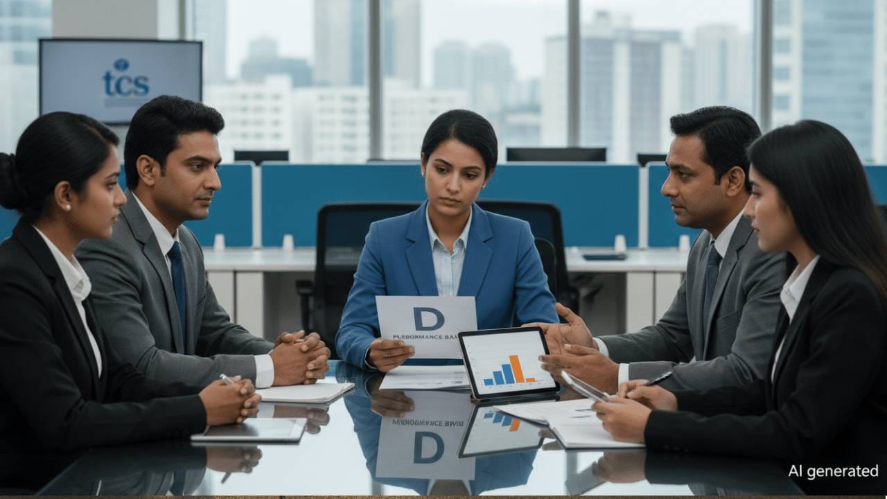 TCS employees working in an office, facing potential layoffs