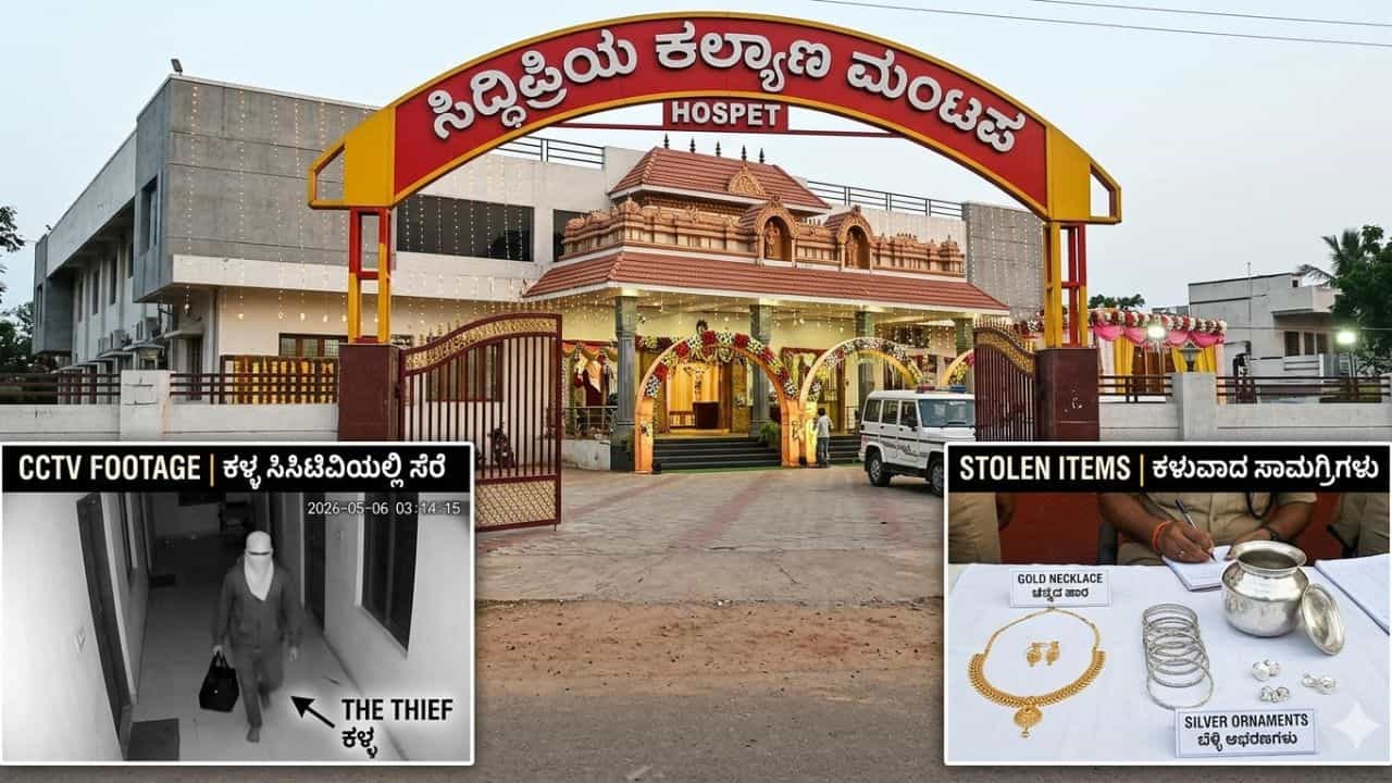 ಮದುವೆ ಮಂಟಪಕ್ಕೇ ನುಗ್ಗಿ ಬಂಗಾರ, ಬೆಳ್ಳಿ ಕದ್ದ ಕಳ್ಳ: ಎಸ್ಕೇಪ್ ಆಗುವ ದೃಶ್ಯ ಸಿಸಿಟಿವಿ ಕ್ಯಾಮರಾದಲ್ಲಿ ಸೆರೆ ಮದುವೆ ಮಂಟಪಕ್ಕೇ ನುಗ್ಗಿ ಬಂಗಾರ, ಬೆಳ್ಳಿ ಕದ್ದ ಕಳ್ಳ: ಎಸ್ಕೇಪ್ ಆಗುವ ದೃಶ್ಯ ಸಿಸಿಟಿವಿ ಕ್ಯಾಮರಾದಲ್ಲಿ ಸೆರೆ