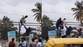 ರಾಜಕಾಲುವೆ ಮೇಲೆ ಯುವಕನ ಹುಚ್ಚಾಟ