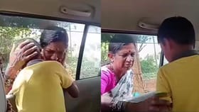 ಅಜ್ಜಿ ಮನೆಯಿಂದ ಹೊರಟ ಮೊಮ್ಮಗನನ್ನು ಕಂಡು ಅಜ್ಜಿ ಭಾವುಕ