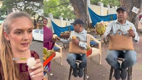 ಎಳನೀರು ವ್ಯಾಪಾರಿಯೊಂದಿಗೆ ಚೌಕಾಸಿ ಮಾಡಿದ ವಿದೇಶಿ ಮಹಿಳೆ