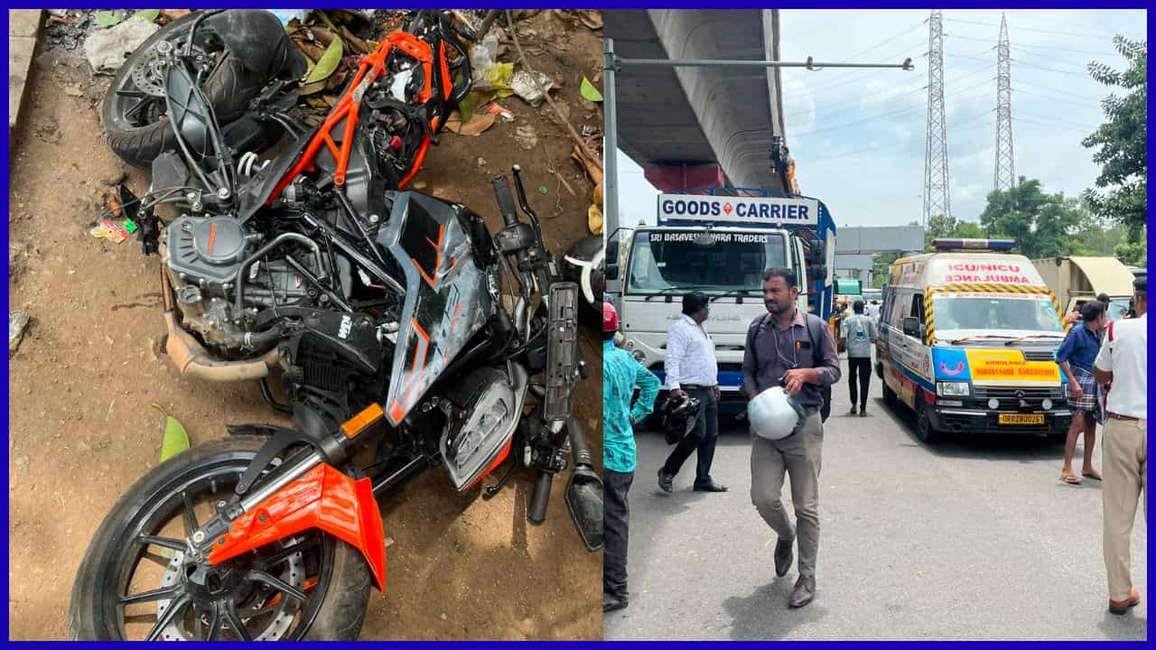 ಗೊರಗುಂಟೆಪಾಳ್ಯದಲ್ಲಿ ಗ್ಯಾಸ್ ಲಾರಿ ಬ್ರೇಕ್ ಫೇಲ್ ಆಗಿ ಕೆಟಿಎಂ ಬೈಕ್ಗೆ ಡಿಕ್ಕಿ; ಲಾರಿ ಚಕ್ರದಡಿ ಸಿಲುಕಿ ದಂಪತಿ ಸಾವು ಗೊರಗುಂಟೆಪಾಳ್ಯದಲ್ಲಿ ಗ್ಯಾಸ್ ಲಾರಿ ಬ್ರೇಕ್ ಫೇಲ್ ಆಗಿ ಕೆಟಿಎಂ ಬೈಕ್ಗೆ ಡಿಕ್ಕಿ; ಲಾರಿ ಚಕ್ರದಡಿ ಸಿಲುಕಿ ದಂಪತಿ ಸಾವು