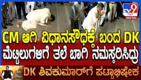 ವಿಧಾನಸೌಧದ ಮೆಟ್ಟಿಲುಗಳಿಗೆ ಸಿಎಂ ಡಿಕೆ ಶಿವಕುಮಾರ್​​ರಿಂದ ದೀರ್ಘದಂಡ ನಮಸ್ಕಾರ