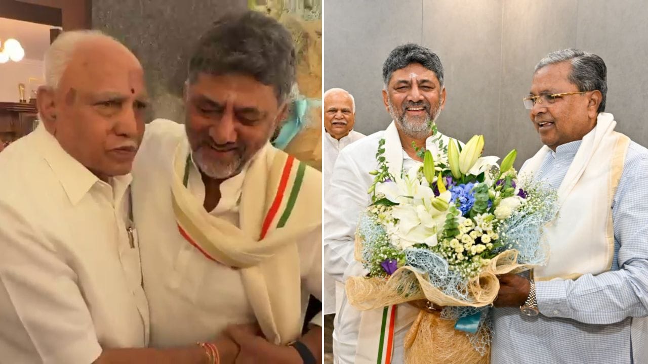 ಪದಗ್ರಹಣ ಕಾರ್ಯಕ್ರಮಕ್ಕೆ ಮಾಜಿ ಸಿಎಂಗಳನ್ನು ಆಹ್ವಾನಿಸಿದ ಡಿಕೆಶಿ: ದೇವೇಗೌಡರ ಕಾಲಿಗೆ ನಮಸ್ಕರಿಸಿ ಆಶೀರ್ವಾದ ಪಡೆದ ನಿಯೋಜಿತ ಮುಖ್ಯಮಂತ್ರಿ
