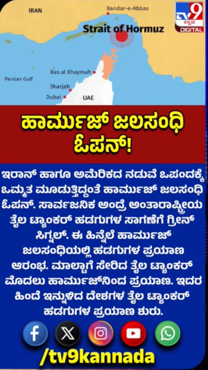 ಇರಾನ್​-ಅಮೆರಿಕ ಶಾಂತಿ ಒಪ್ಪಂದ: ಹೊರ್ಮುಝ್​ ಓಪನ್
