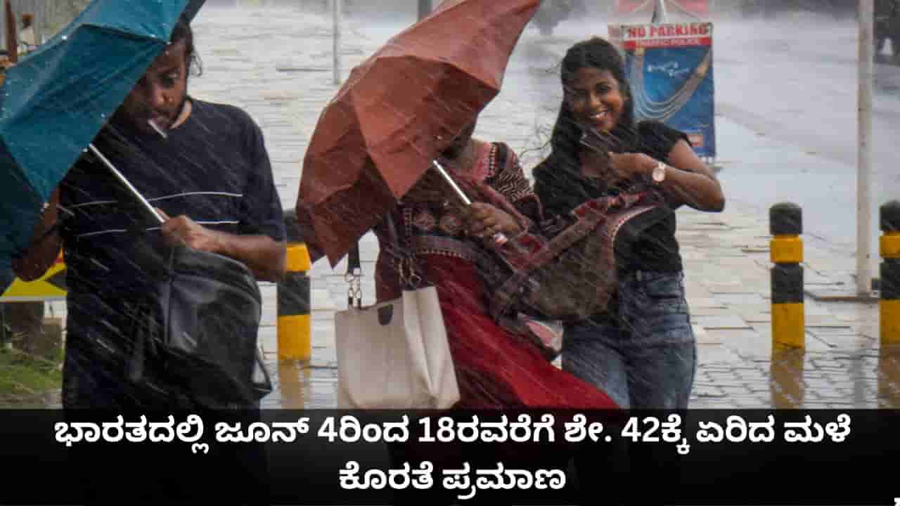 ಭಾರತದಲ್ಲಿ ಕ್ಷೀಣಿಸಿದ ಮುಂಗಾರು; ಜೂನ್ 4ರಿಂದ 18ರವರೆಗೆ ಶೇ. 42ಕ್ಕೆ ಏರಿದ ಮಳೆ ಕೊರತೆ ಪ್ರಮಾಣ!