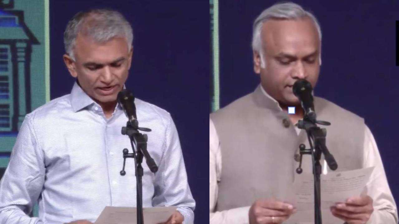 53 ವರ್ಷದ ಕೃಷ್ಣ ಬೈರೇಗೌಡ, ಪ್ರಿಯಾಂಕ್ ಖರ್ಗೆ ಕೂಡ ಡಿಕೆ ಶಿವಕುಮಾರ್​ ಸಂಪುಟದಲ್ಲಿ ಕ್ಯಾಬಿನೆಟ್ ಸಚಿವರಾಗಿ ಅಧಿಕಾರವಹಿಸಿಕೊಂಡರು. ಶ್ರದ್ಧಾಪೂರ್ವಕವಾಗಿ ಪ್ರತಿಜ್ಞೆ ಮಾಡಿದರು.
